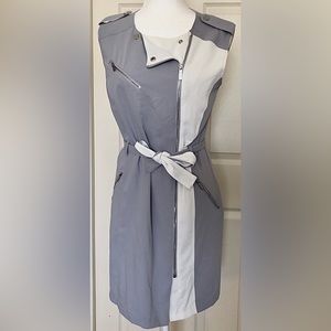 Calvin Klein grey/white dress